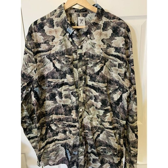 Marc Ecko Cut & Sew Men’s Sz XL Gray Button‎ Up Shirt Long Sleeve - Picture 3 of 8